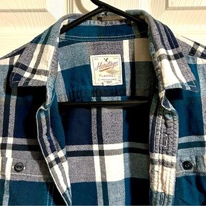 American Eagle Heritage Flannel - Men's Size S - Blue Plaid Button Up Shirt